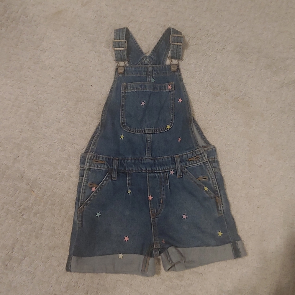 NWOT-Gap little girls denim w/stars overall shorts